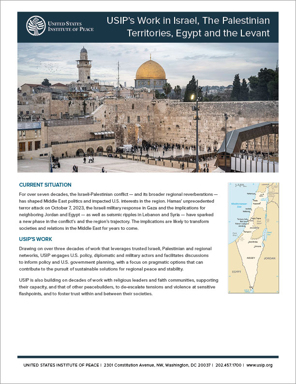 The Current Situation: Israel, The Palestinian Territories, Egypt and the Levant cover