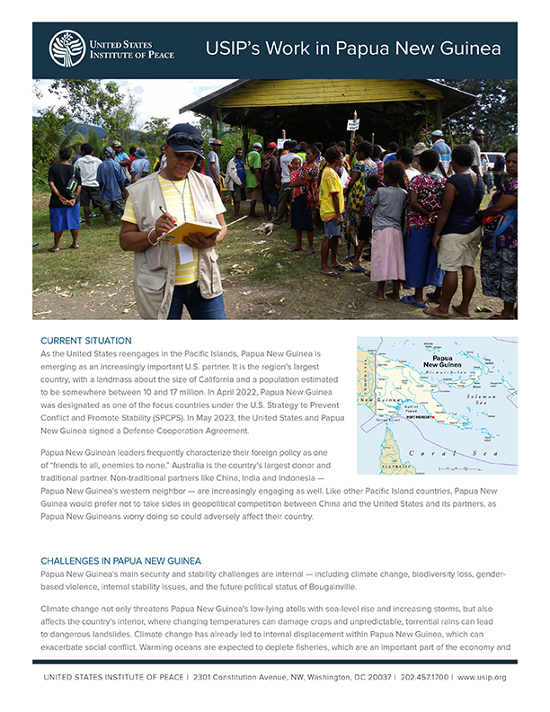 Papua New Guinea fact sheet cover