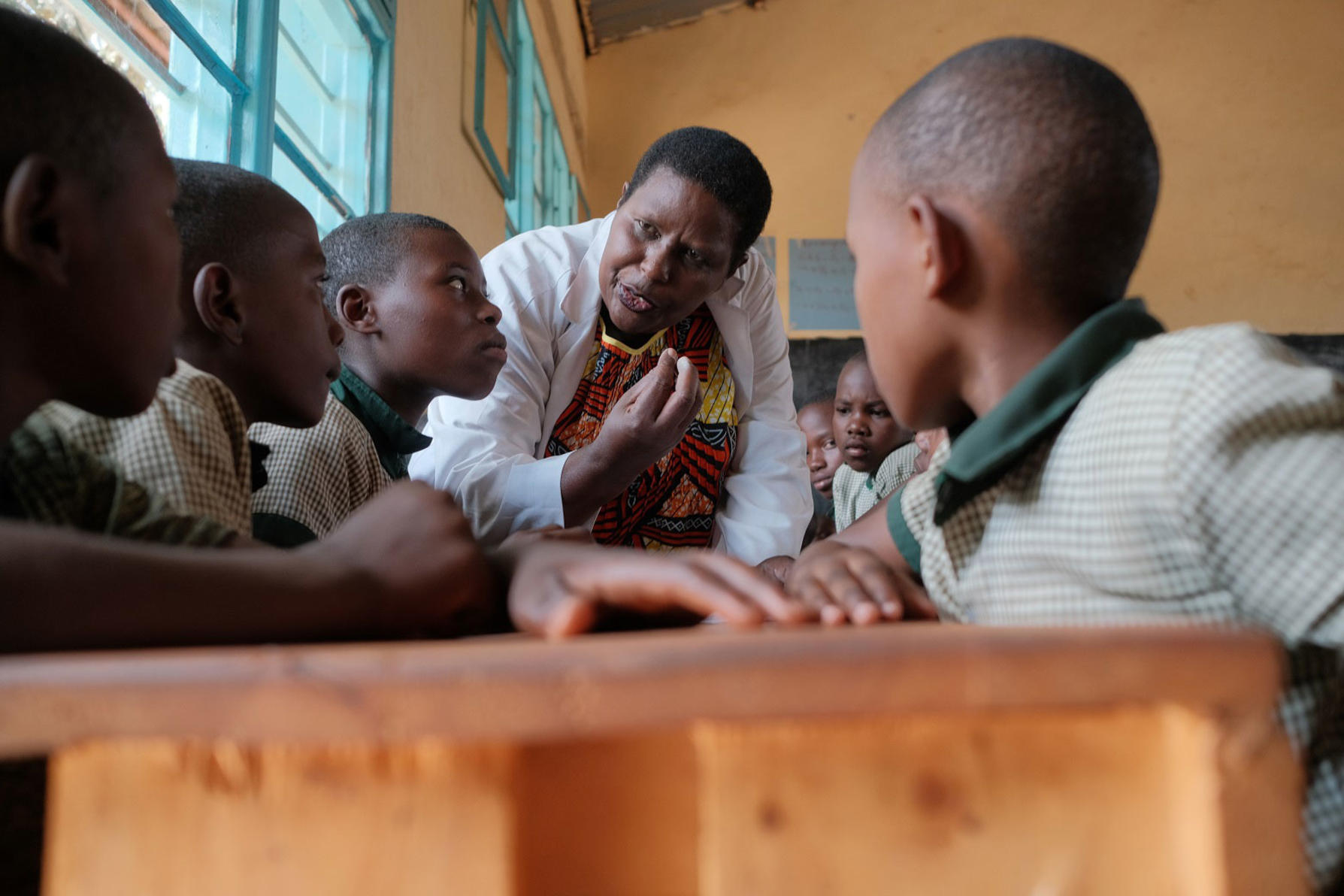 Schoolteacher Ruth Mukankuranga in a Kigali school today. Prior to the 1994 genocide, discrimination was taught as part of the school culture, written into school history books and perpetuated within the educational system.