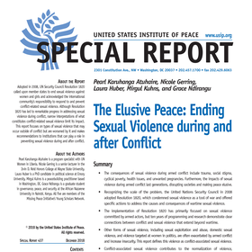 The Elusive Peace: Ending Sexual Violence during and after Conflict report cover