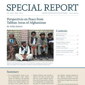Perspectives on Peace from Taliban Areas of Afghanistan report cover
