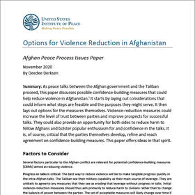 Options for Reduction in Violence paper cover