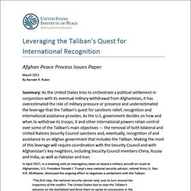 Leveraging the Taliban’s Quest for International Recognition cover