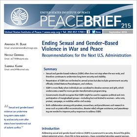 Ending Sexual and Gender-Based Violence in War and Peace report cover