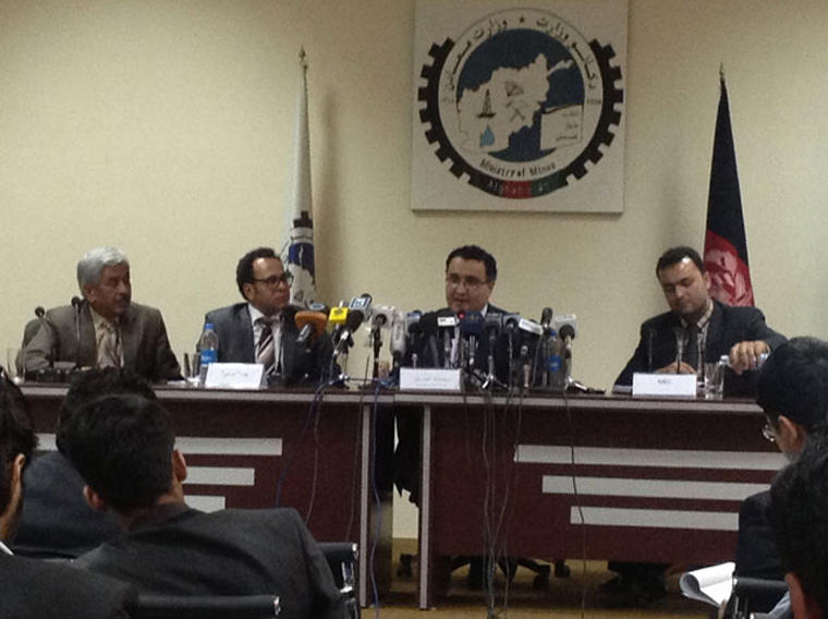 Ministry of Mines in Kabul, Afghanistan press conference