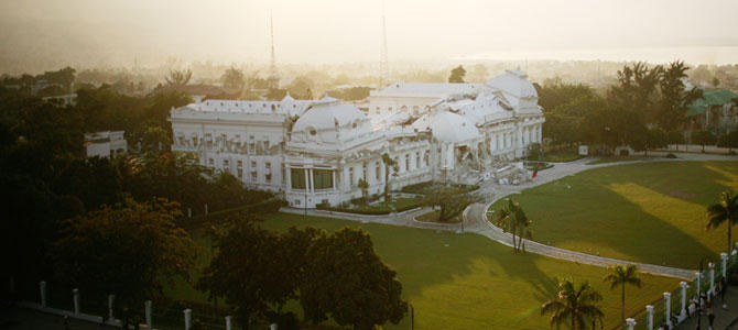 Collapsed presidential palace after Jan. 2010 earthquake.