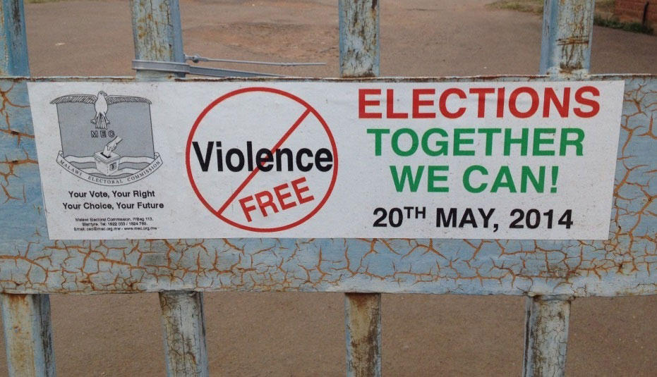 poster for no violence in election