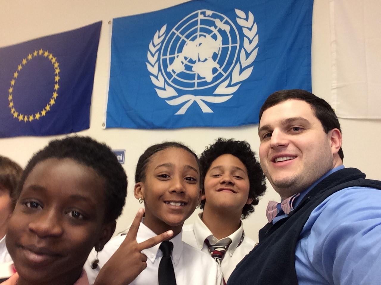 Mr. Martini with his students.