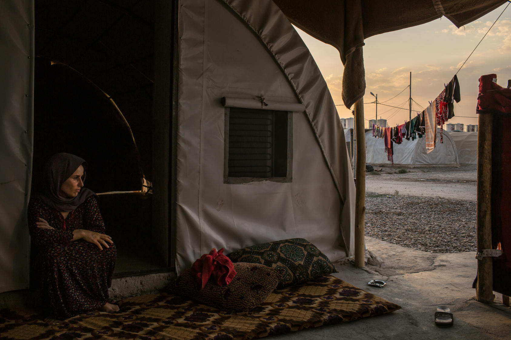 Aishan Ali Saleh, a member of the Yazidi minority, now living in a refugee camp outside Dohuk, Iraq, July 24, 2015. Residents of Kojo, her village, believed they could negotiate safe passage as Islamic State fighters took control of the area. Instead, the men were bound for death and the women and girls taken into sexual slavery — a practice encouraged by the group’s theologians.
