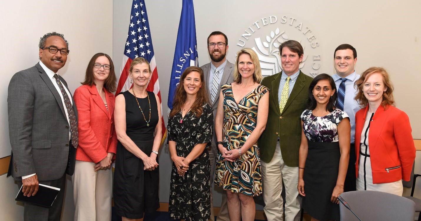USIP President Nancy Lindborg and staff with USIP Peace Teachers