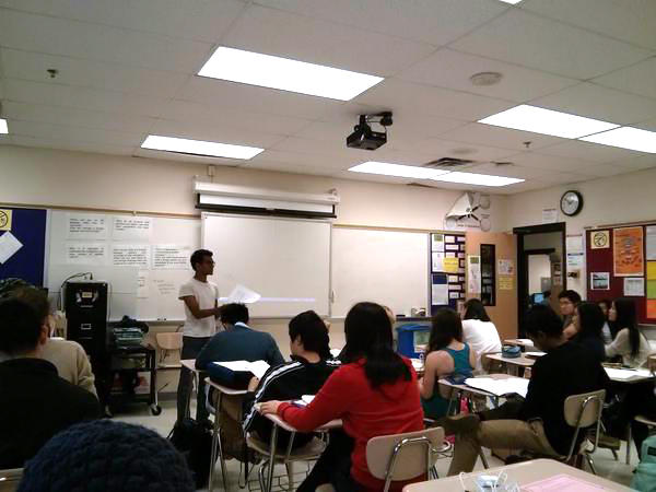 High school junior leads lesson plans on peace and conflict.