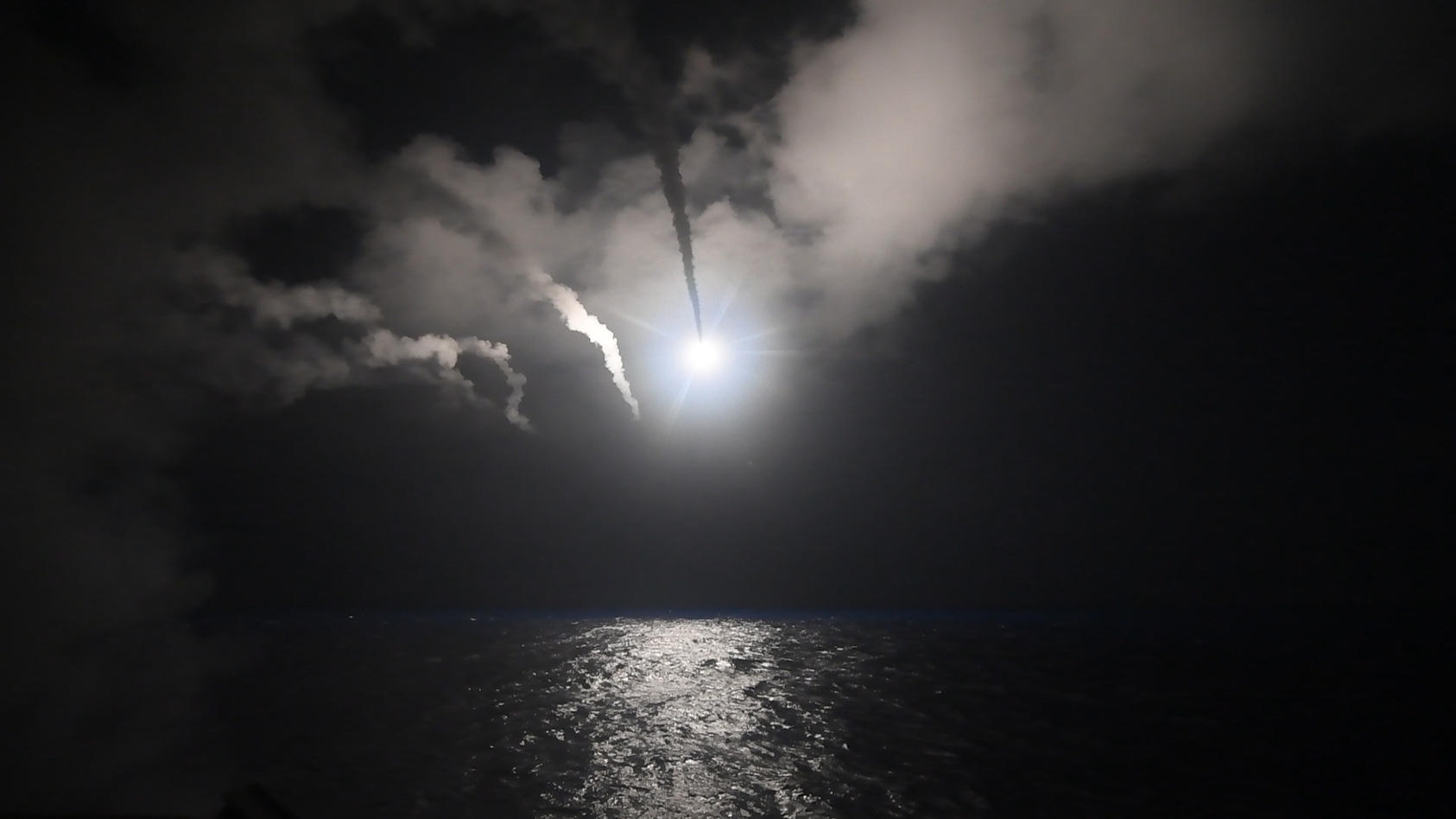 The guided-missile destroyer USS Porter (DDG 78) conducts strike operations while in the Mediterranean Sea, April 7, 2017.