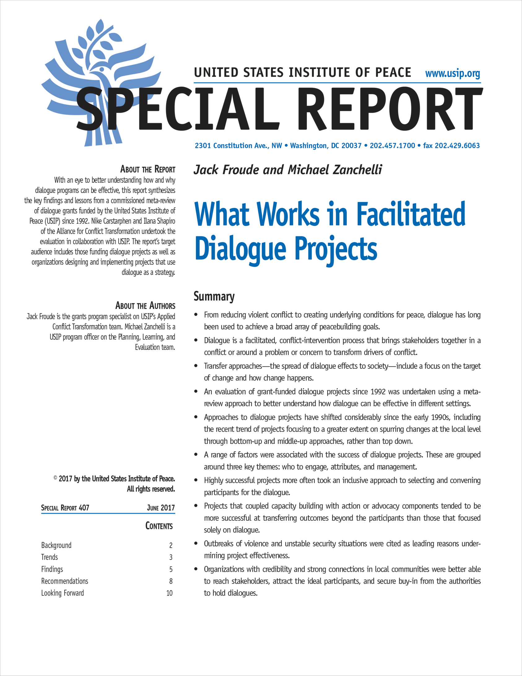 what works in facilitated dialogue projects united states dialogue works