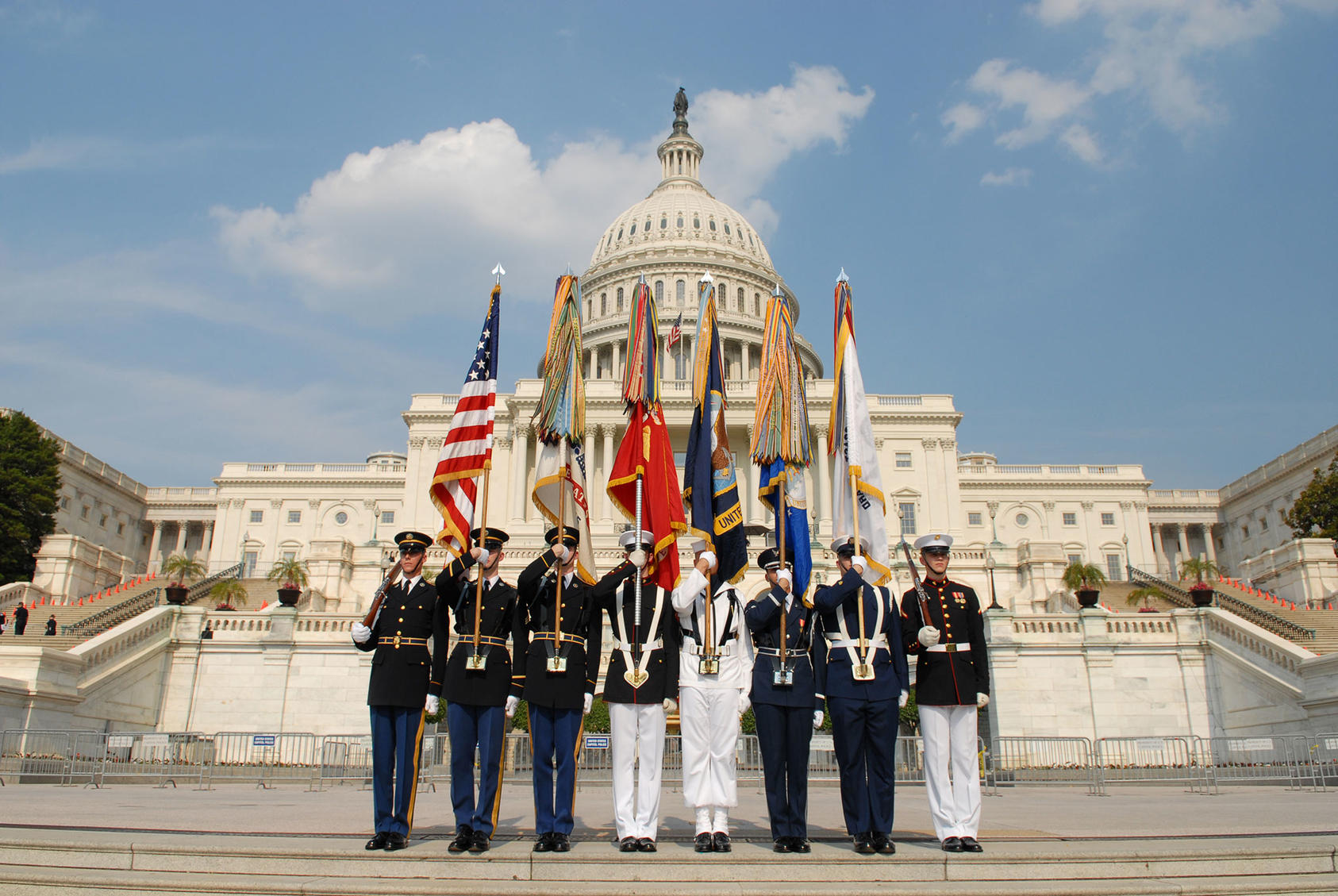 color guard in front of the capital