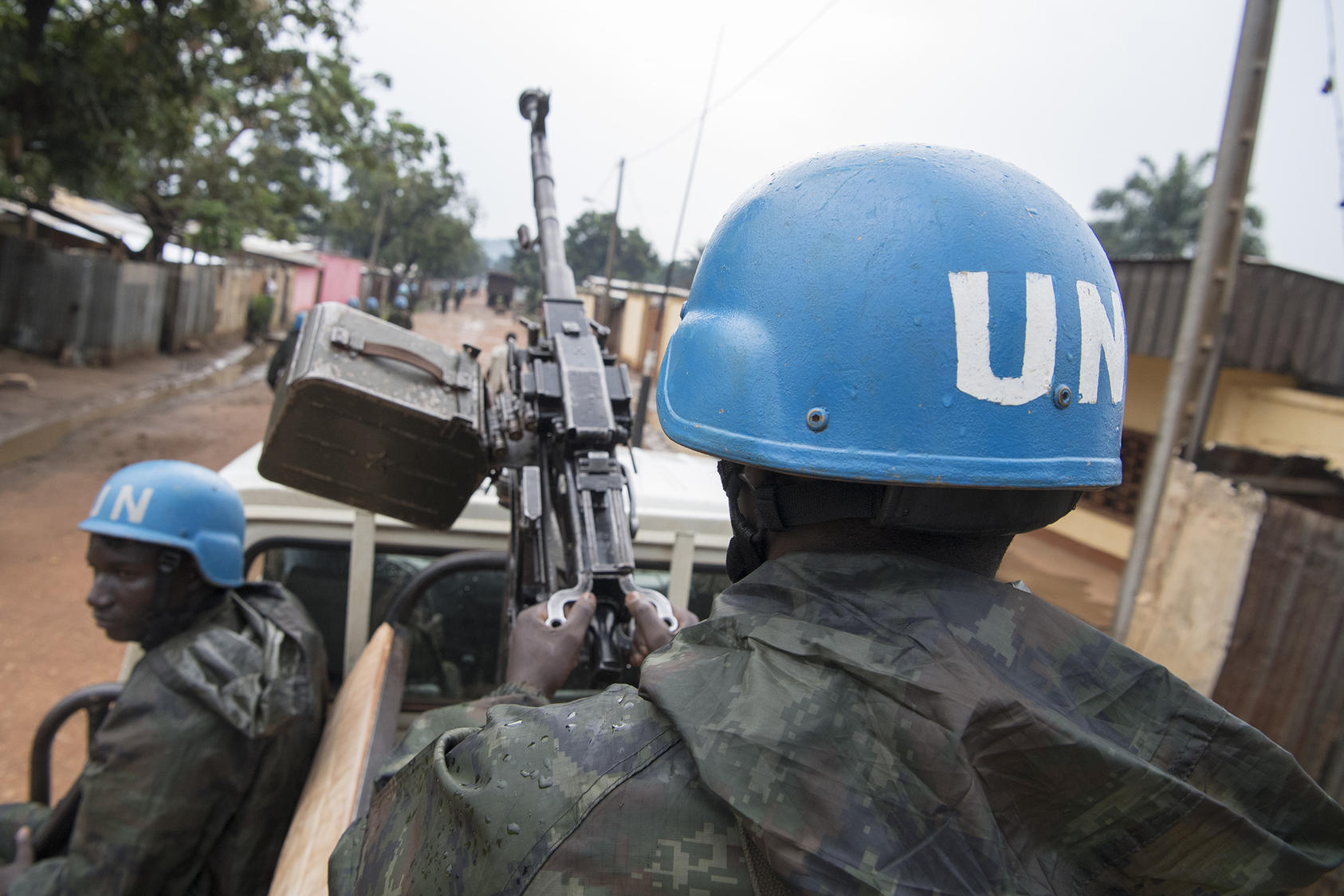 U.N. peacekeeping troops patrol PK5, the Muslim enclave of Bangui, in October 2017. (U.N. photo/ Eskinder Debebe)
