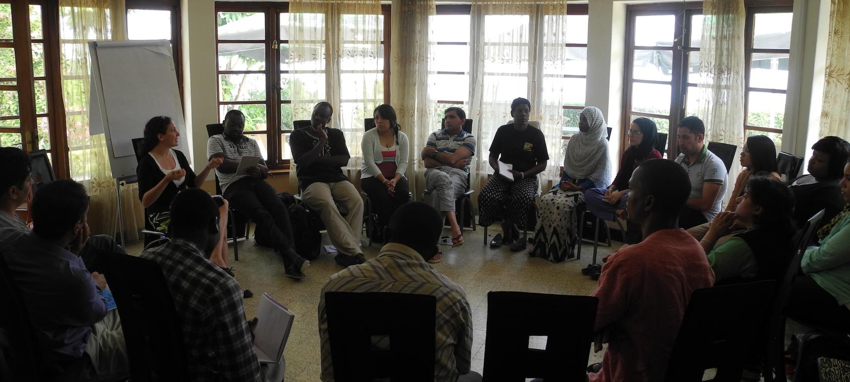 Participants in a dialogue.