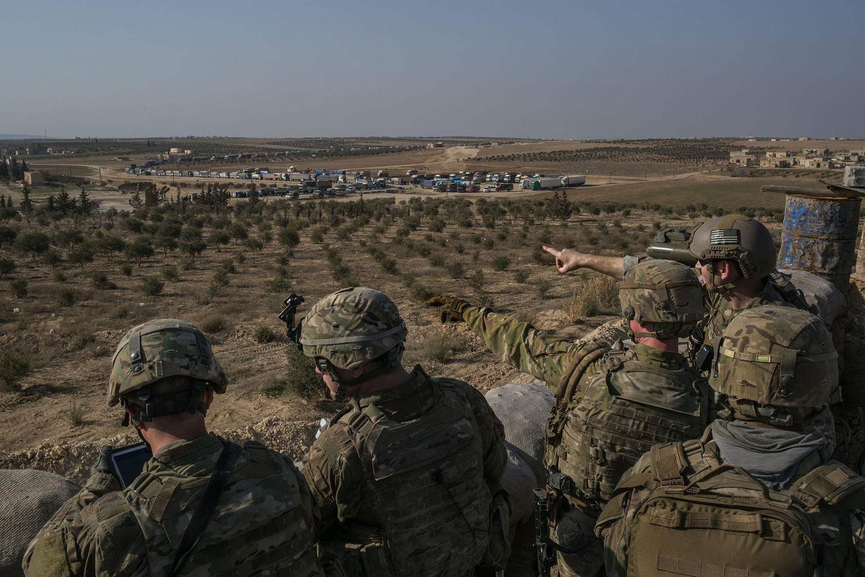 U.S. Special Forces soldiers at a front line outpost outside Manbij, Syria, Feb. 7, 2018. (Mauricio Lima/The New York Times)