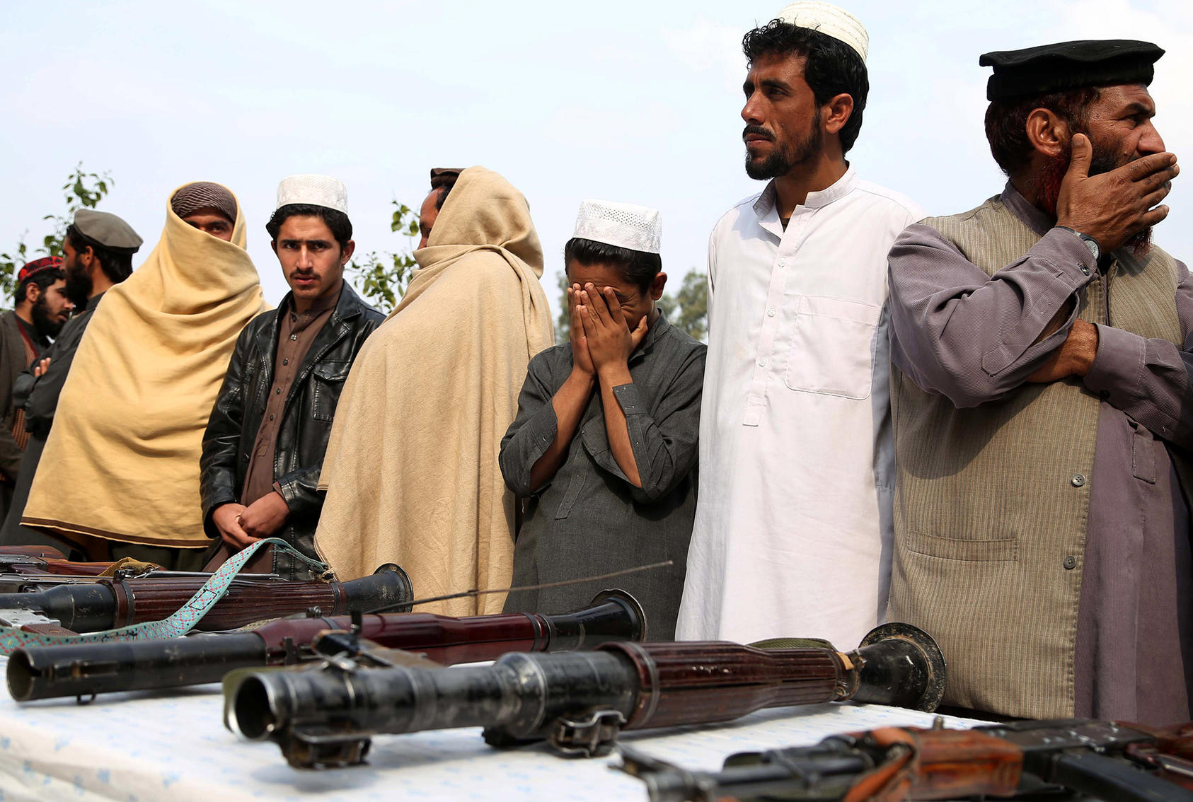 A group of former Taliban members and Islamic State militants laid down their arms in Jalalabad and joined the peace process in February 2019. (Photo by Ghulamullah Habibi/EPA-EFE/Shutterstock)