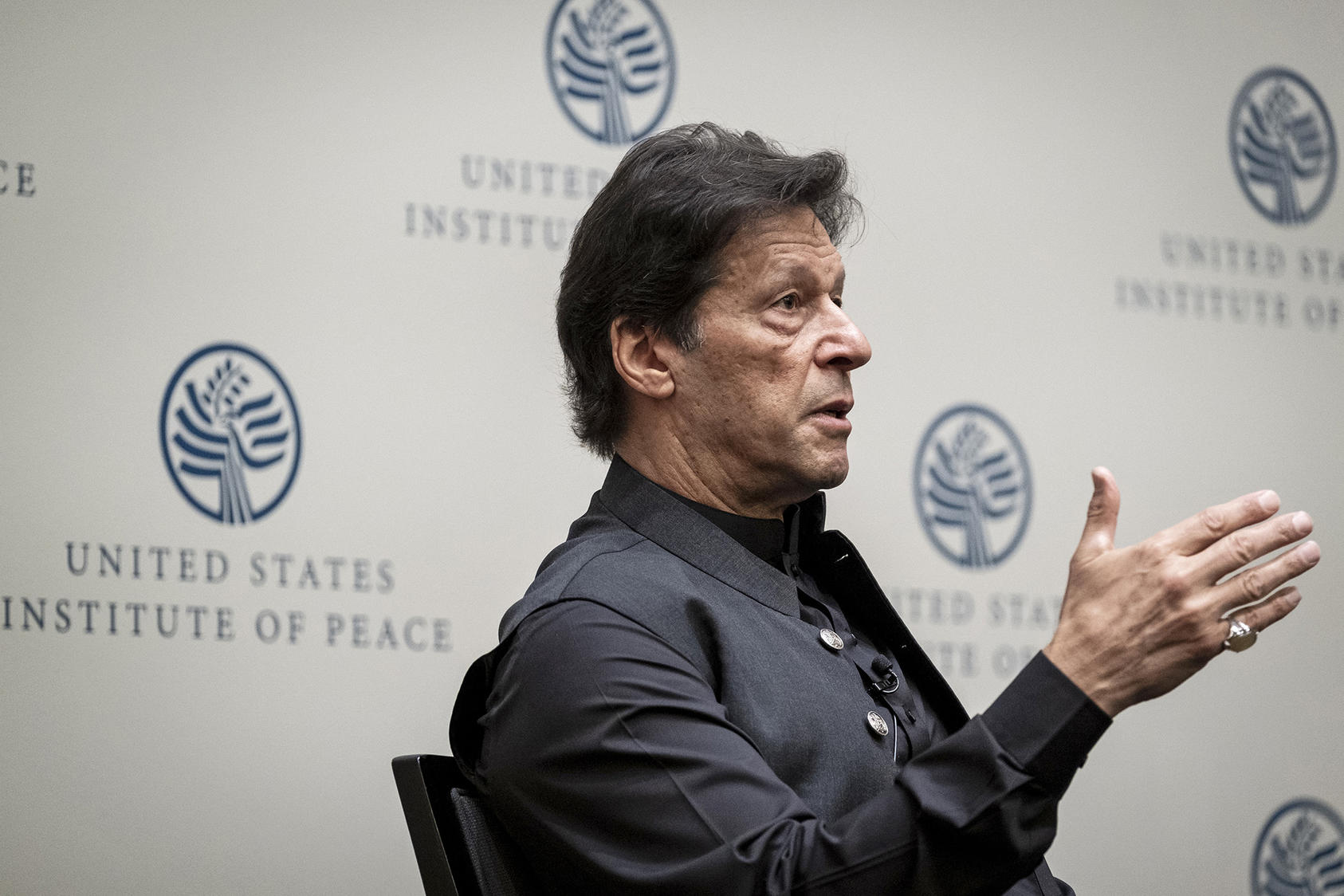 Pakistani Prime Minister Imran Khan at USIP July 23, 2019.