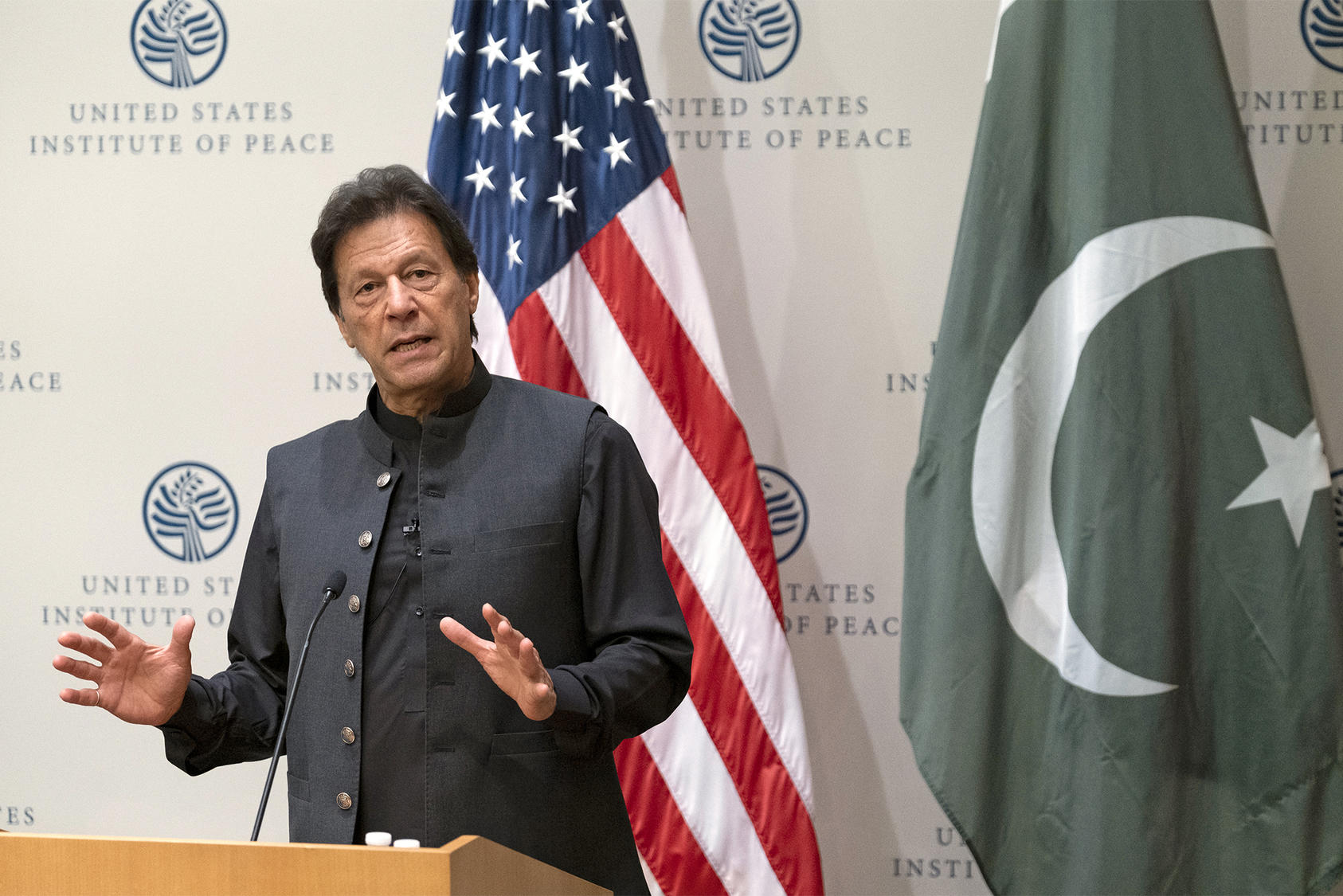 During his first official trip to Washington since taking office in 2018, Pakistan Prime Minster Imran Khan spoke to an audience of U.S. policymakers, scholars, and diplomats at the U.S. Institute of Peace following talks with President Trump.