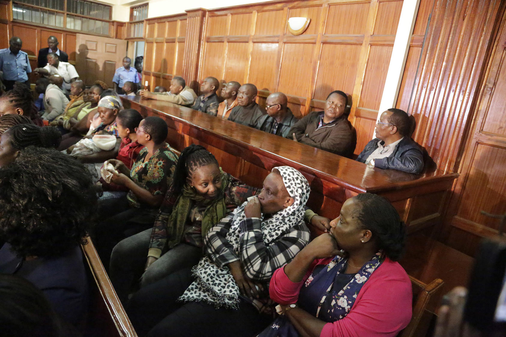 Suspects accused of corruption appear in the Mililani Law Courts in Nairobi on May 29, 2018. (Khalil Senosi/AP)