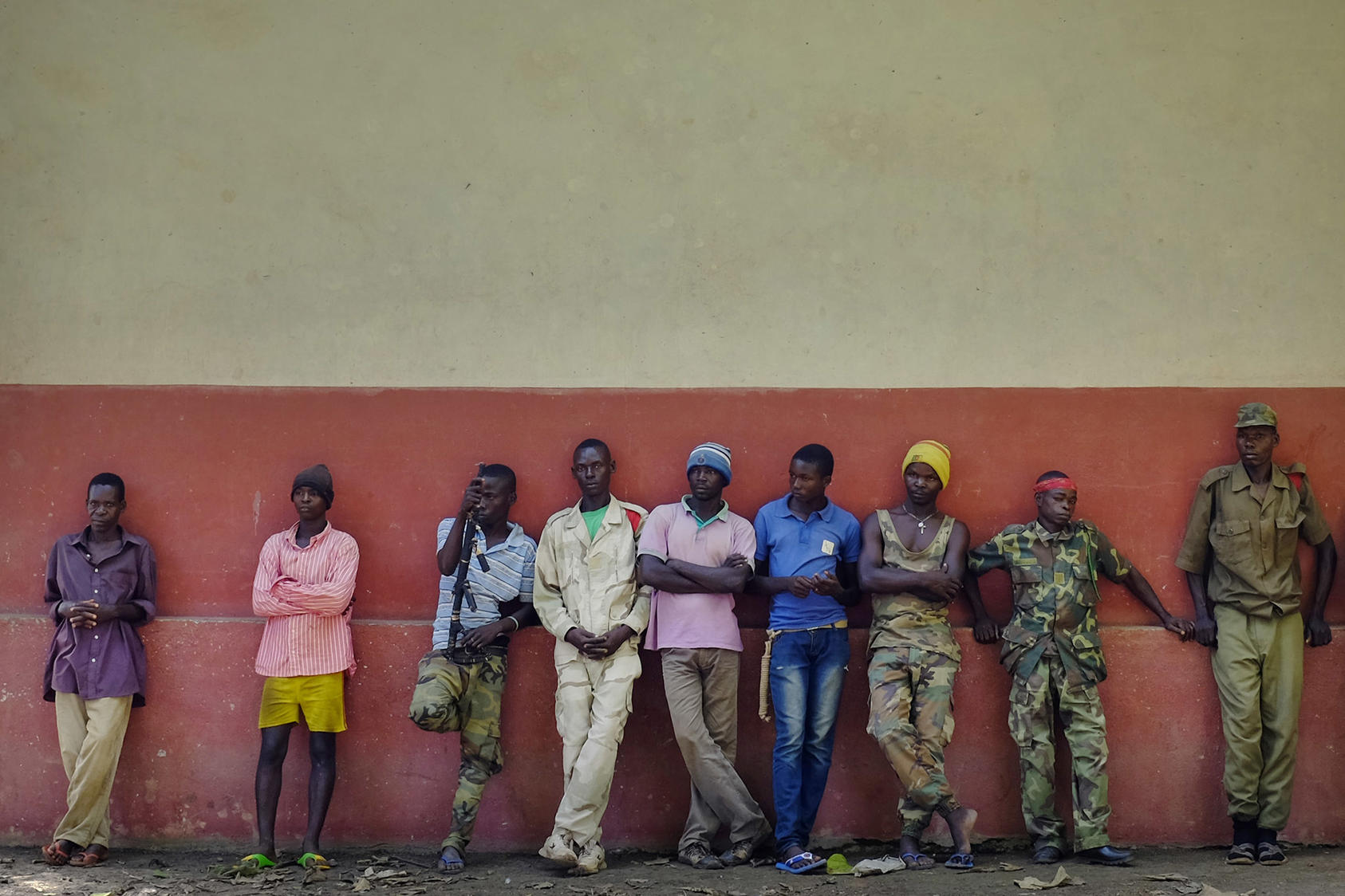 Men affiliated with the anti-Balaka movement—one of the groups that benefit from the Central African Republic’s coffee trade—in May 2014. (Jerome Delay/AP)