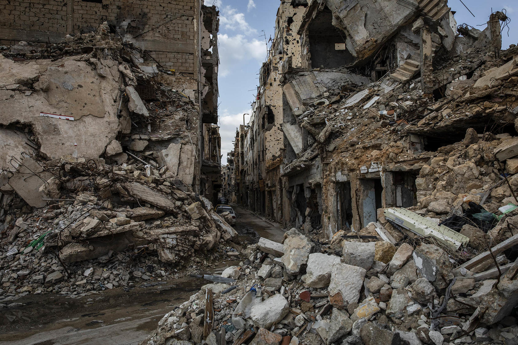 Ruined buildings in the historic center of Benghazi, Libya, Jan. 20, 2020. (Ivor Prickett/The New York Times)