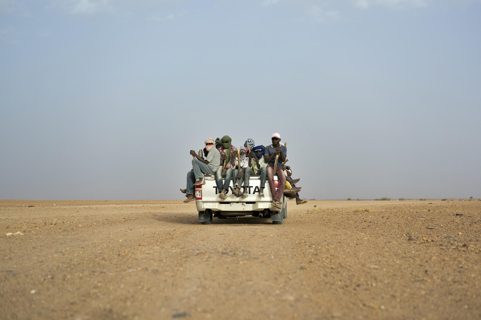 Drugs are often transported across Libya alongside migrants packed into 4x4 vehicles such as this one heading north from Agadez, Niger, on June 4, 2018. (Jerome Delay/AP)