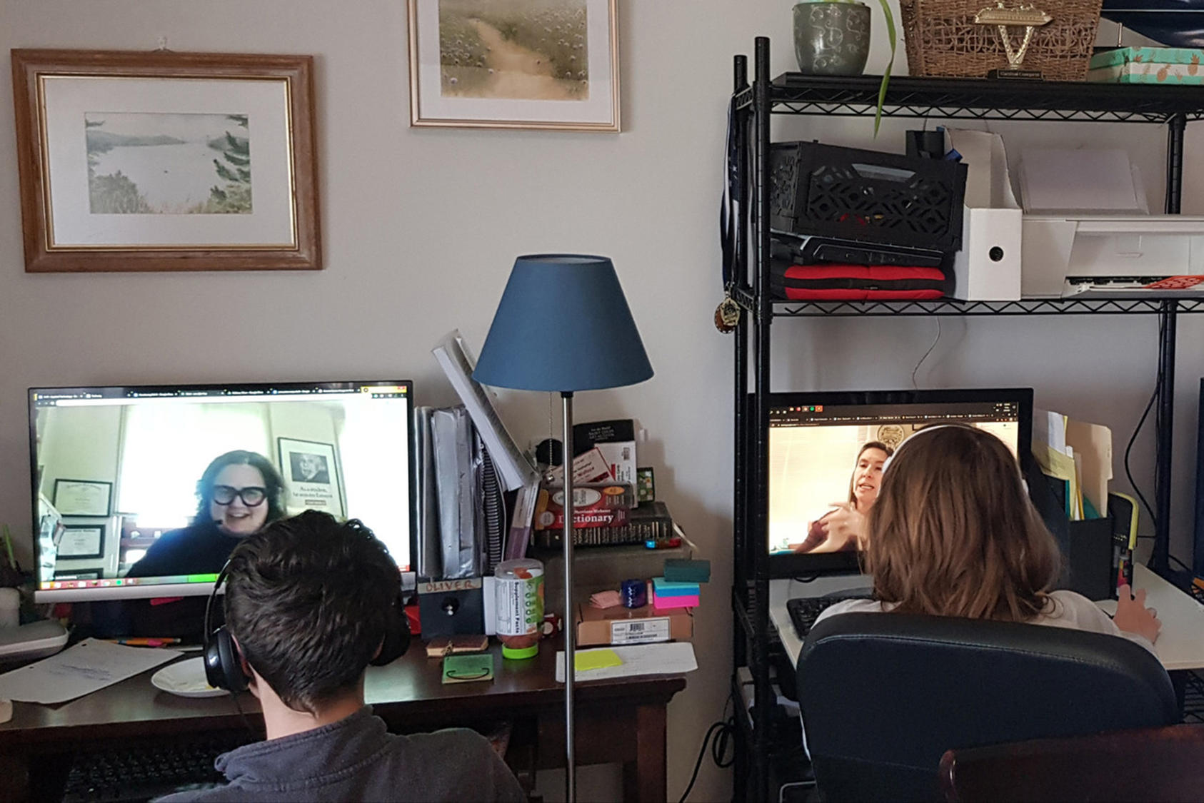 Students participate in distance learning during the pandemic, April 28, 2020. USIP’s Peace Teachers have had to pivot to new forms of teaching like this as social distancing protocols are being observed. (Department of Defense)
