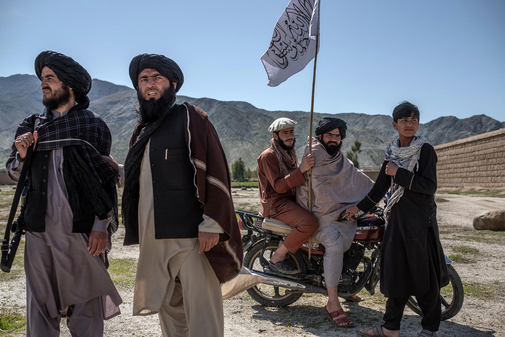 Taliban fighters in Afghanistan, on March 13, 2020, where more than two decades of fighting have created widespread trauma. (Jim Huylebroek/New York Times)