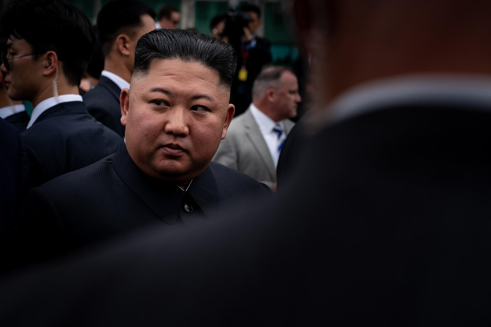 Kim Jong Un, the North Korean leader, while meeting with President Donald Trump in the truce village of Panmunjom in the Demilitarized Zone, June 30, 2019. (Erin Schaff/The New York Times)