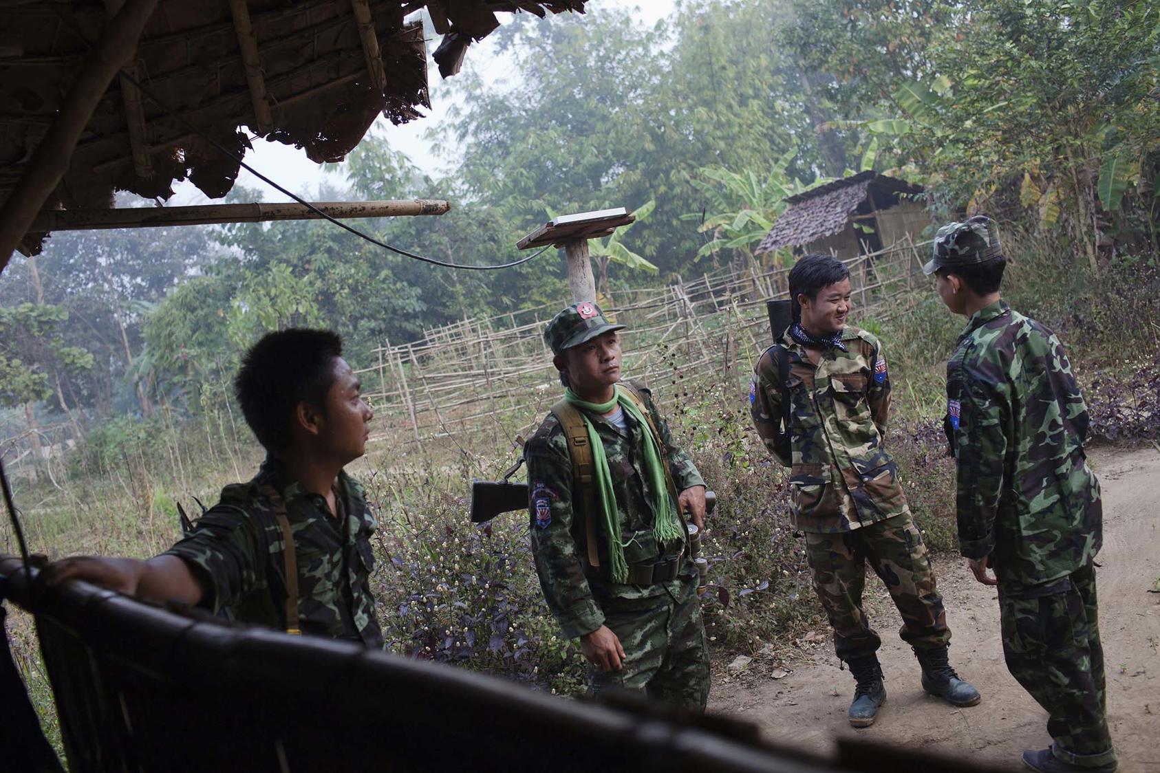Karen rebels at a base along the border between Myanmar and Thailand, Jan. 31, 2012. (Adam Ferguson/The New York Times)
