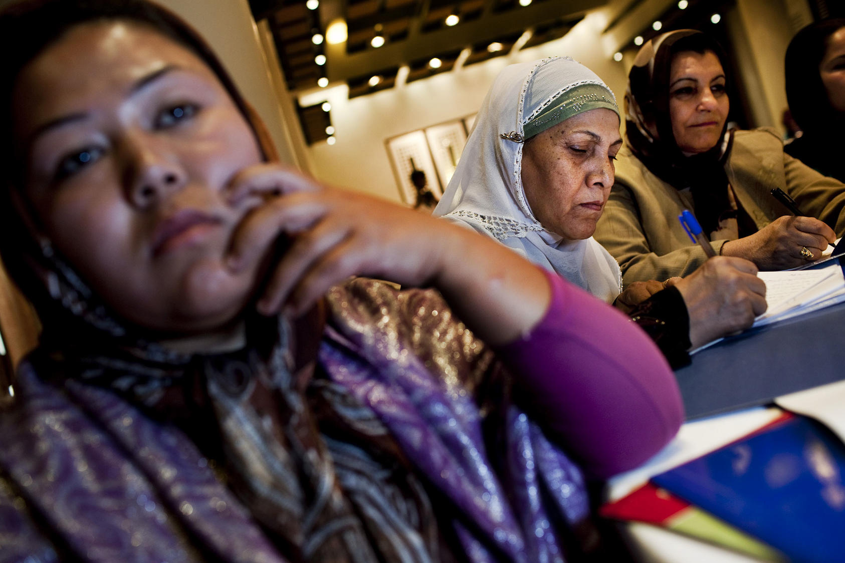 Afghan women at a conference in Kabul. The rise of a generation of educated, professional Afghan women is an undeniable sign of change, but amid peace talks, many are worried that the strides they have made are at risk. (Eros Hoagland/The New York Times)