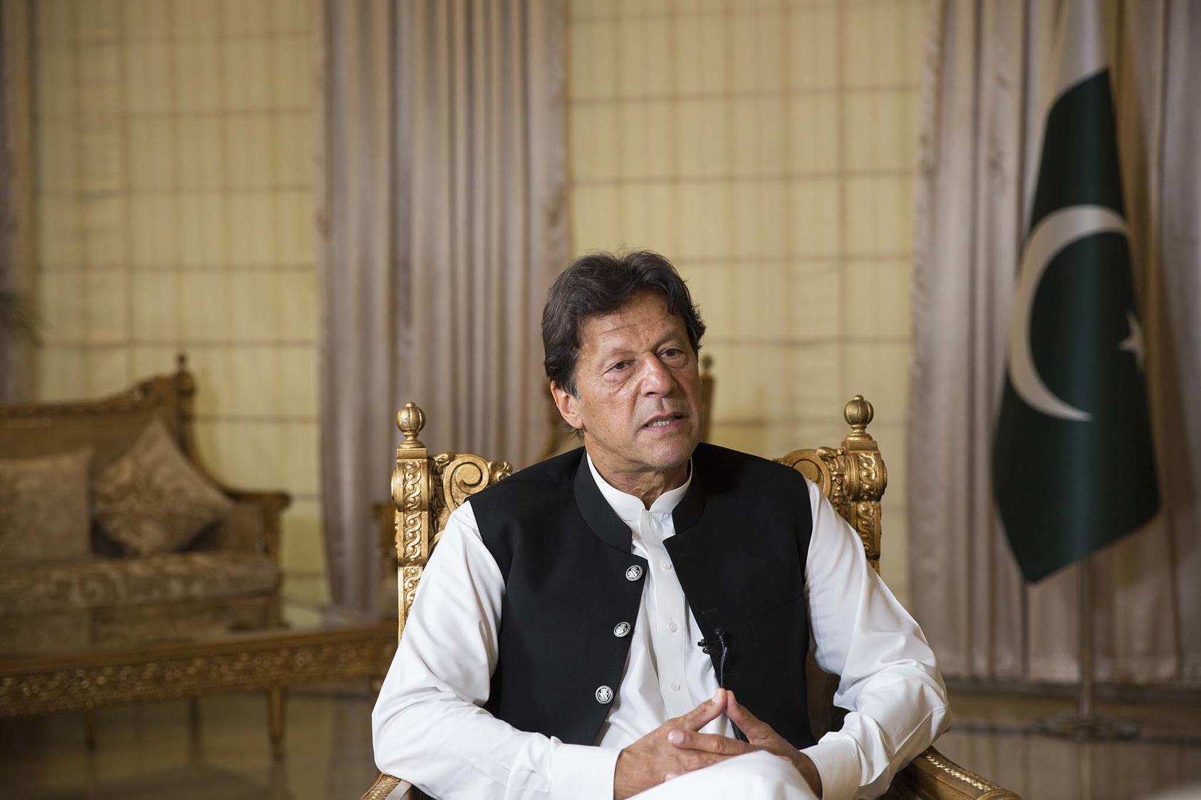 Prime Minister Imran Khan of Pakistan at his residence in Islamabad, April 9, 2019. (Saiyna Bashir/The New York Times)