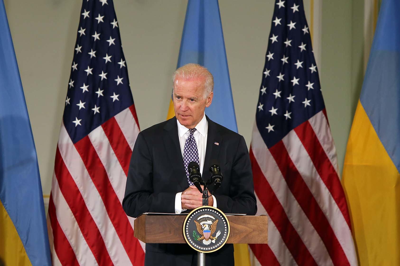 Then-Vice President Joe Biden speaking at the Diplomacy Academy of Ukraine, April 2, 2014 (U.S. Embassy Ukraine)