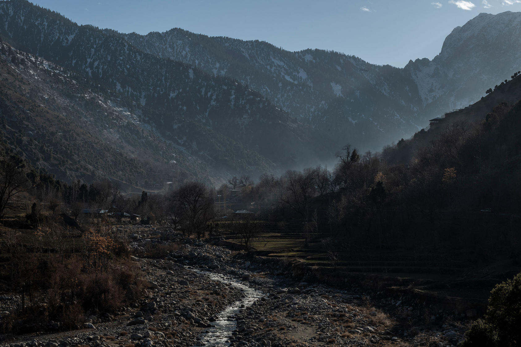 The Bumboret Kalash Valley entrance in northern Pakistan, near the border with Afghanistan. Analysts say that the Taliban takeover has sparked a spike in terror attacks that have put Islamabad in a difficult position. (Rebecca Conway/The New York Times)