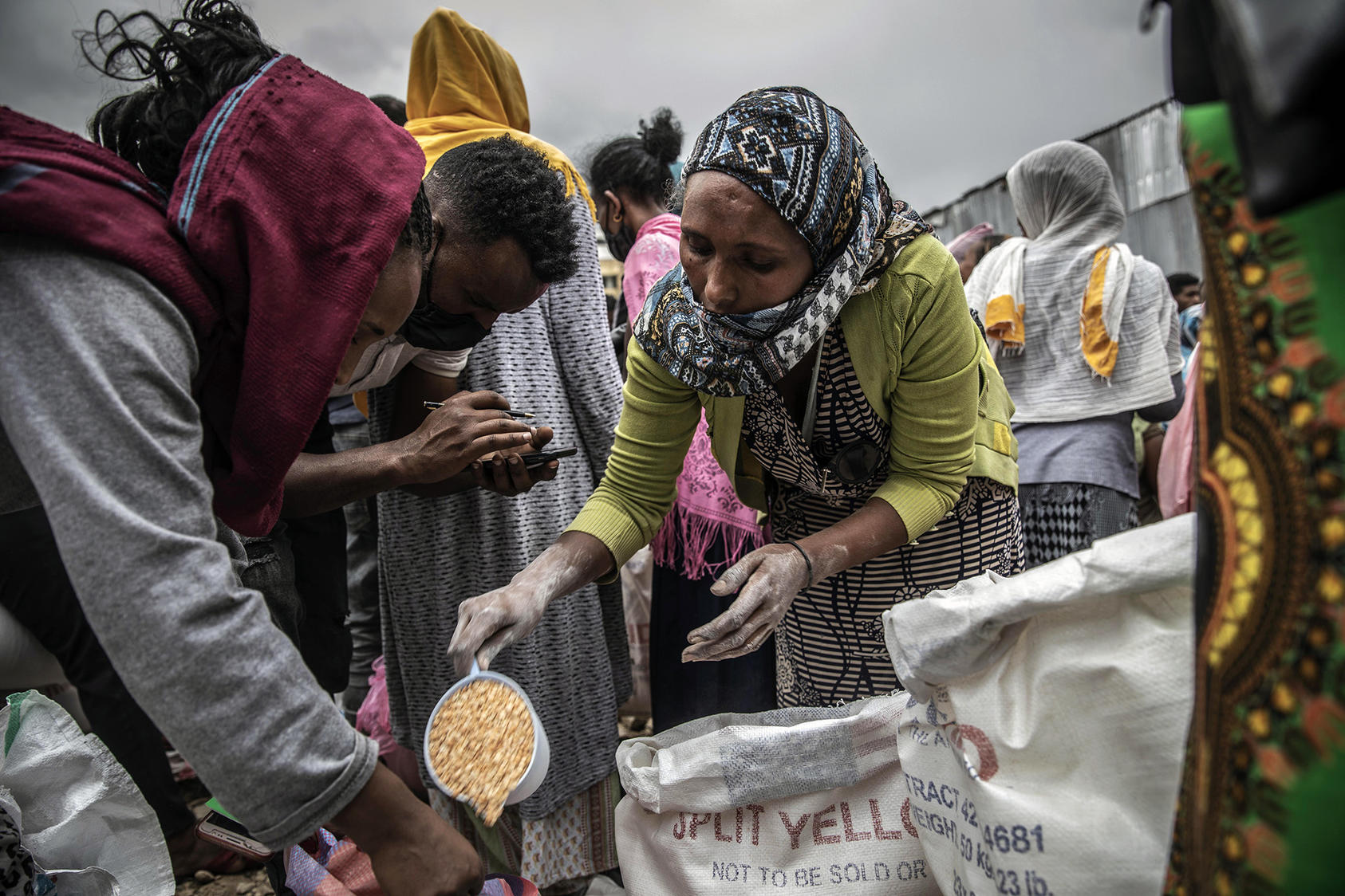 Emergency food distribution in Mekelle, the capital of Ethiopia’s Tigray region, on June 26, 2021. Russia’s war on Ukraine has exacerbated global food security challenges, with African states hit particularly hard. (Finbarr O'Reilly/The New York Times)