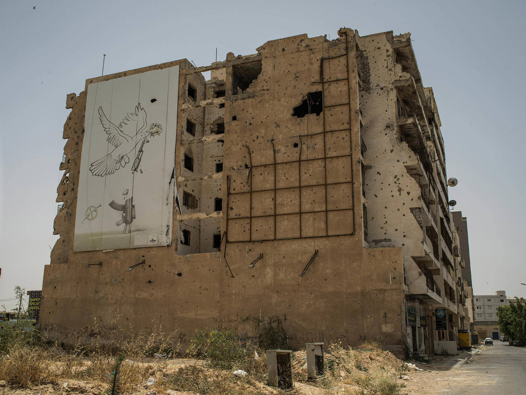 A destroyed building in Misrata, Libya’s third-largest city, May 27, 2022. (Laura Boushnak/The New York Times)