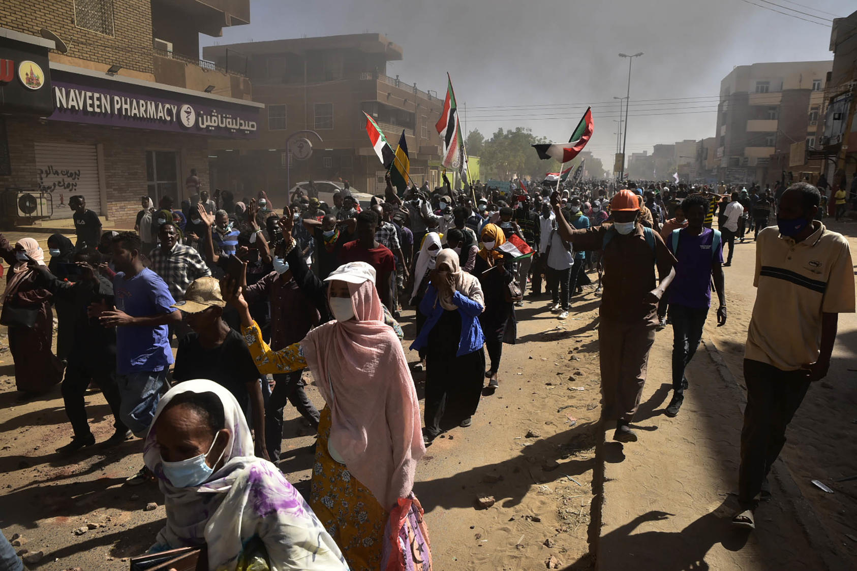 Sudanese march in Khartoum last January. Sudan’s hundreds of street protests over four years, demanding democratic instead of military rule, represent one of Africa’s most resilient pro-democracy movements. (Faiz Abubakar Muhamed/The New York Times)