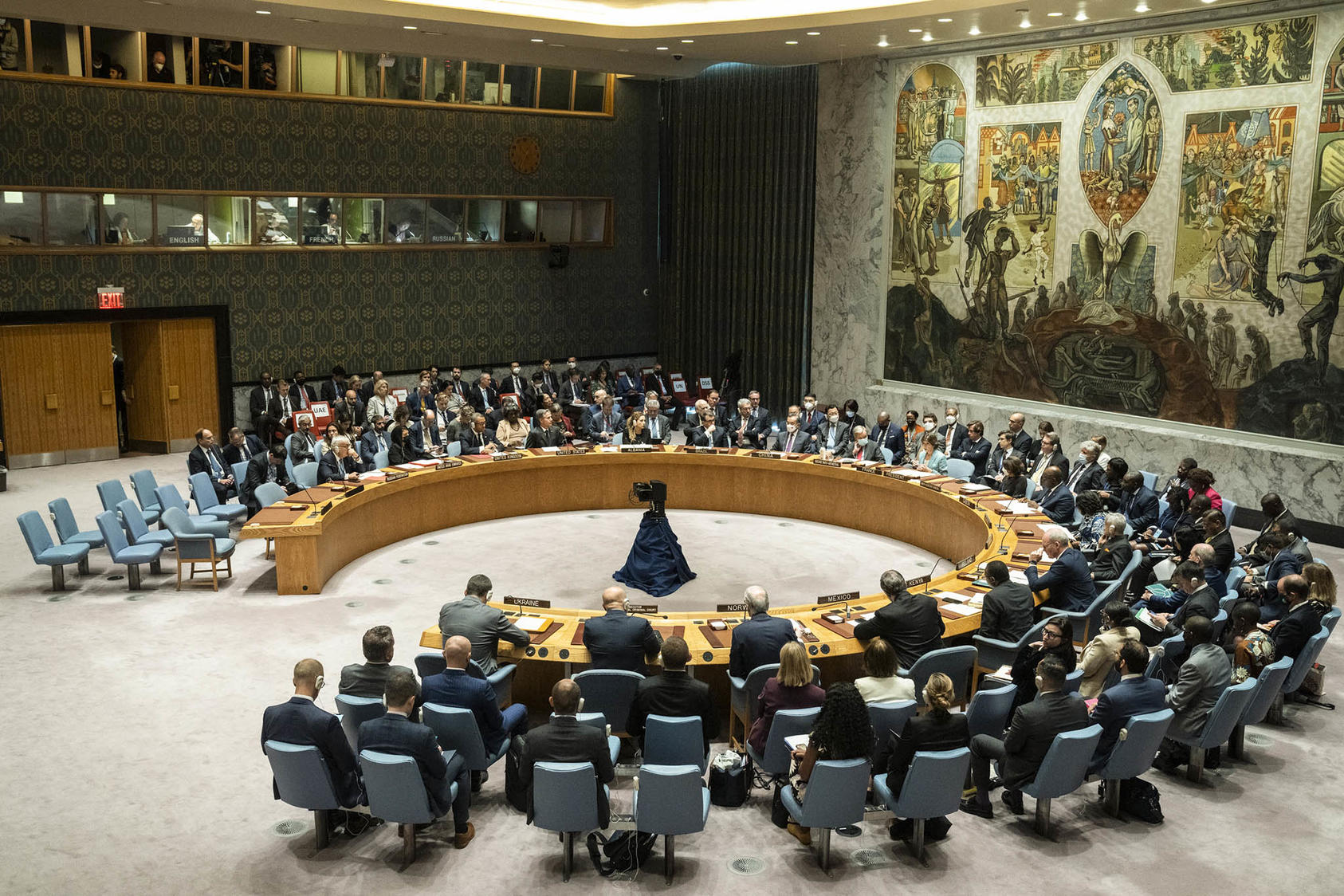 The U.N. Security Council meets at the U.N. Headquarters in New York City. September 22, 2022. (Haiyun Jiang/The New York Times)