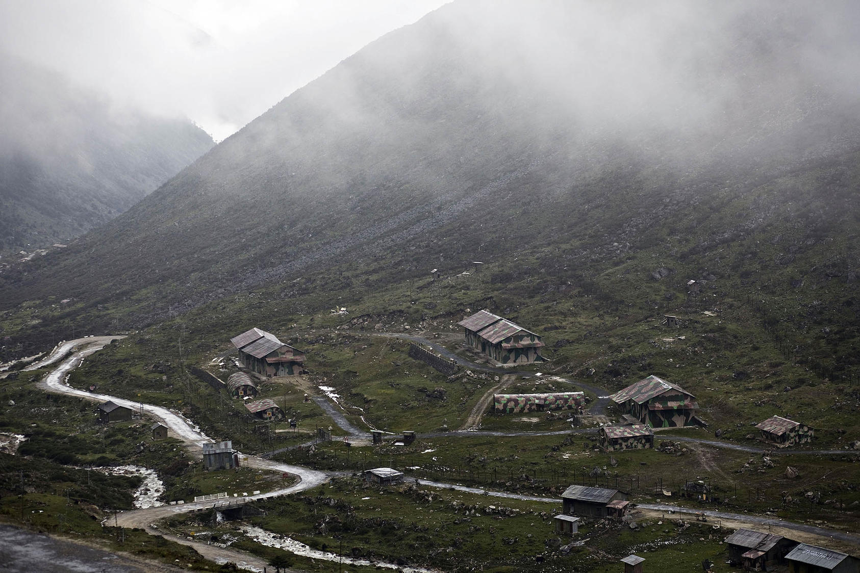 An Indian military base in Tawang, Arunachal Pradesh, India. June 9, 2009. (Shiho Fukada/The New York Times)
