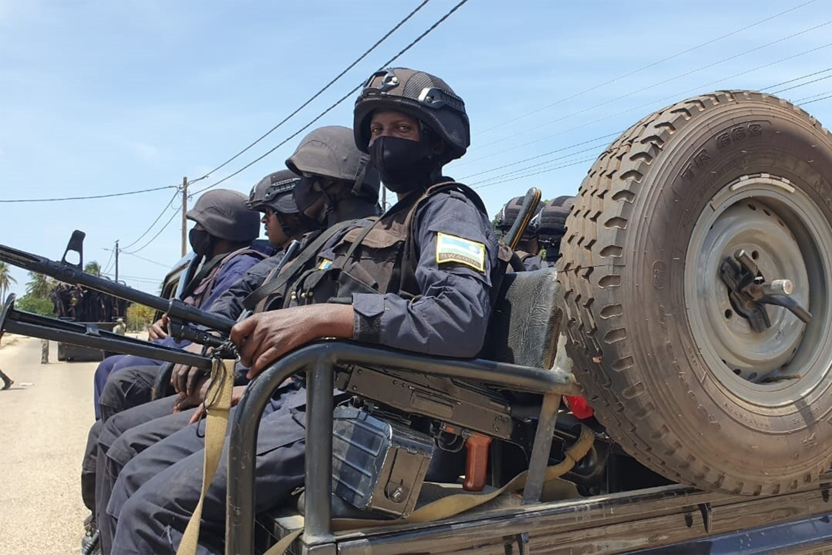 Rwandan troops in Mocimboa da Praia, Cabo Delgado province, Mozambique on October 13, 2021. (Francisco Júnior/VOA)