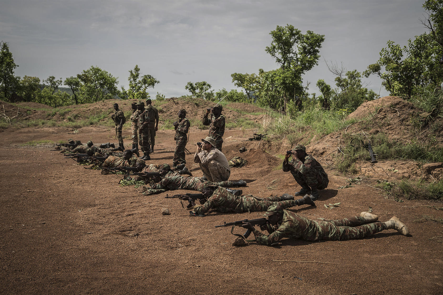 Soldiers train in Pendjari National Park in Benin, June 14, 2019.  (Finbarr O'Reilly/The New York Times)