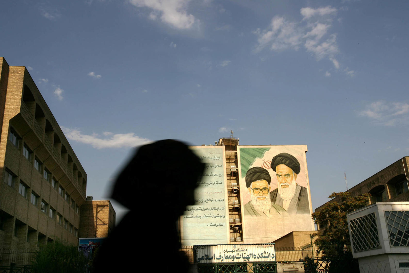 A mural in Tehran, Iran, depicts Ayatollah Ali Khamenei, left, and his predecessor, Ayatollah Ruhollah Khomeini, the father of the revolution. (Shawn Baldwin/The New York Times)