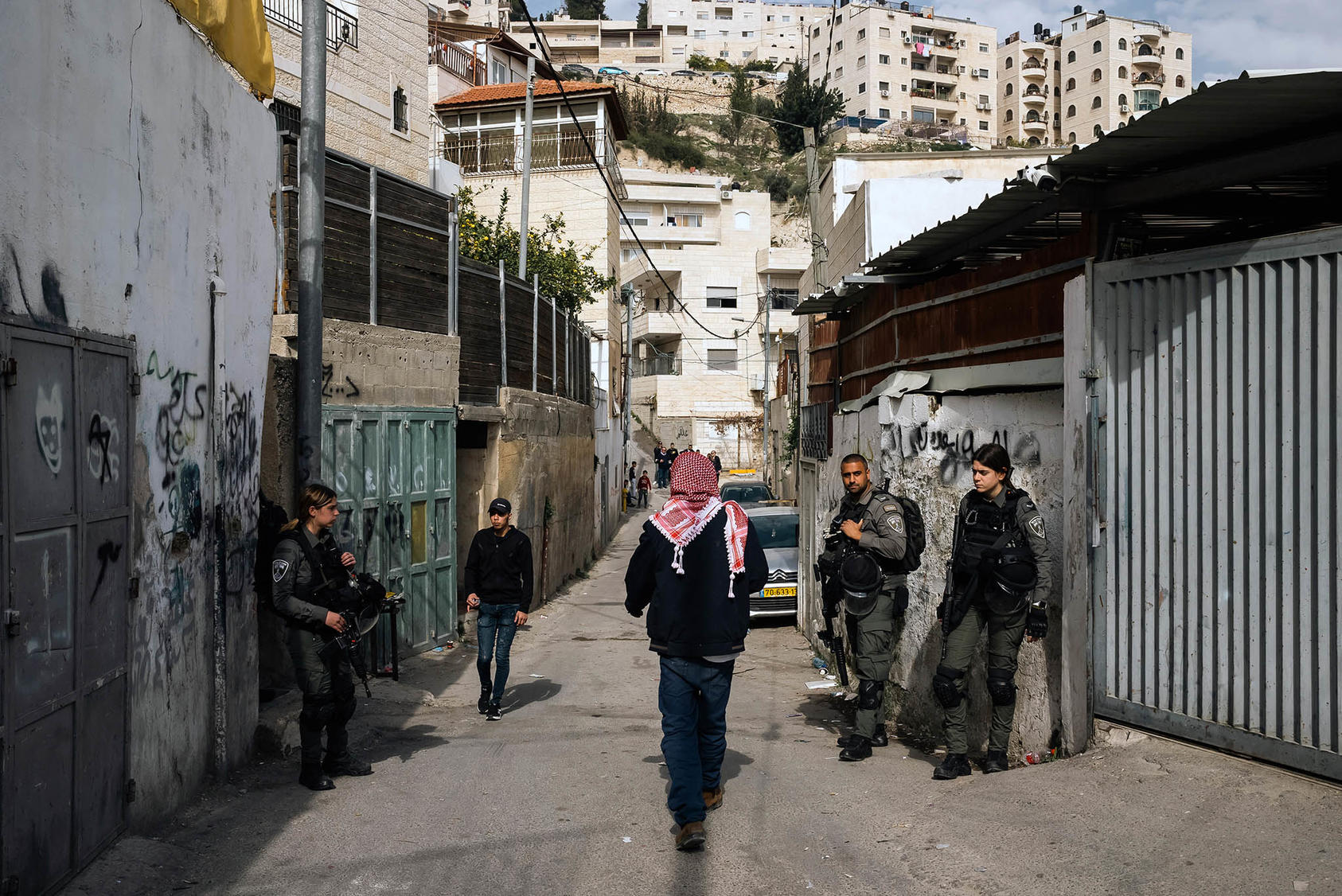 A neighborhood in East Jerusalem on Sunday, Jan. 29, 2023. (Afif H. Amireh/The New York Times)