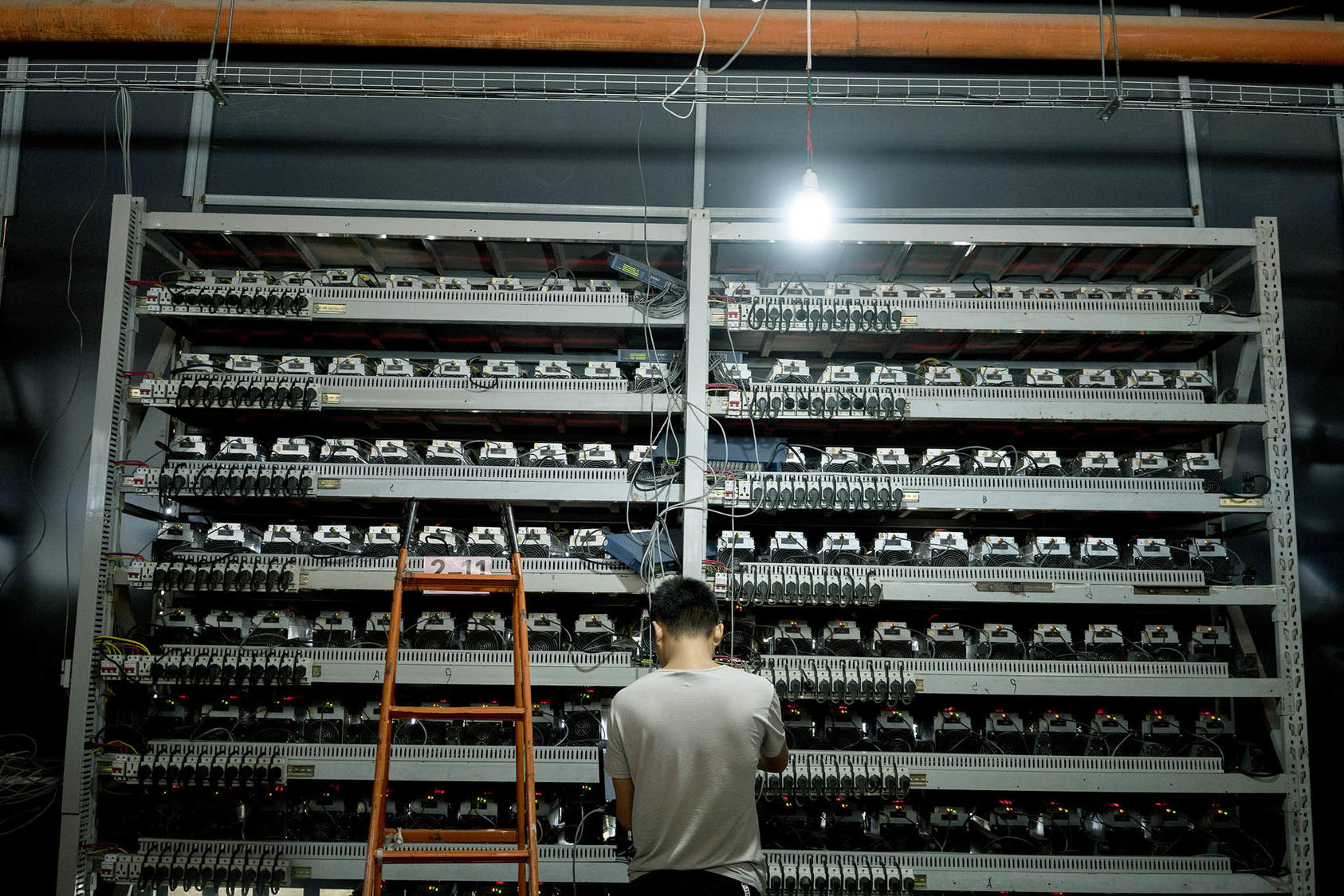 A Bitcoin mining operation in the Chinese region of Inner Mongolia on Aug. 11, 2017. (Giulia Marchi/The New York Times)