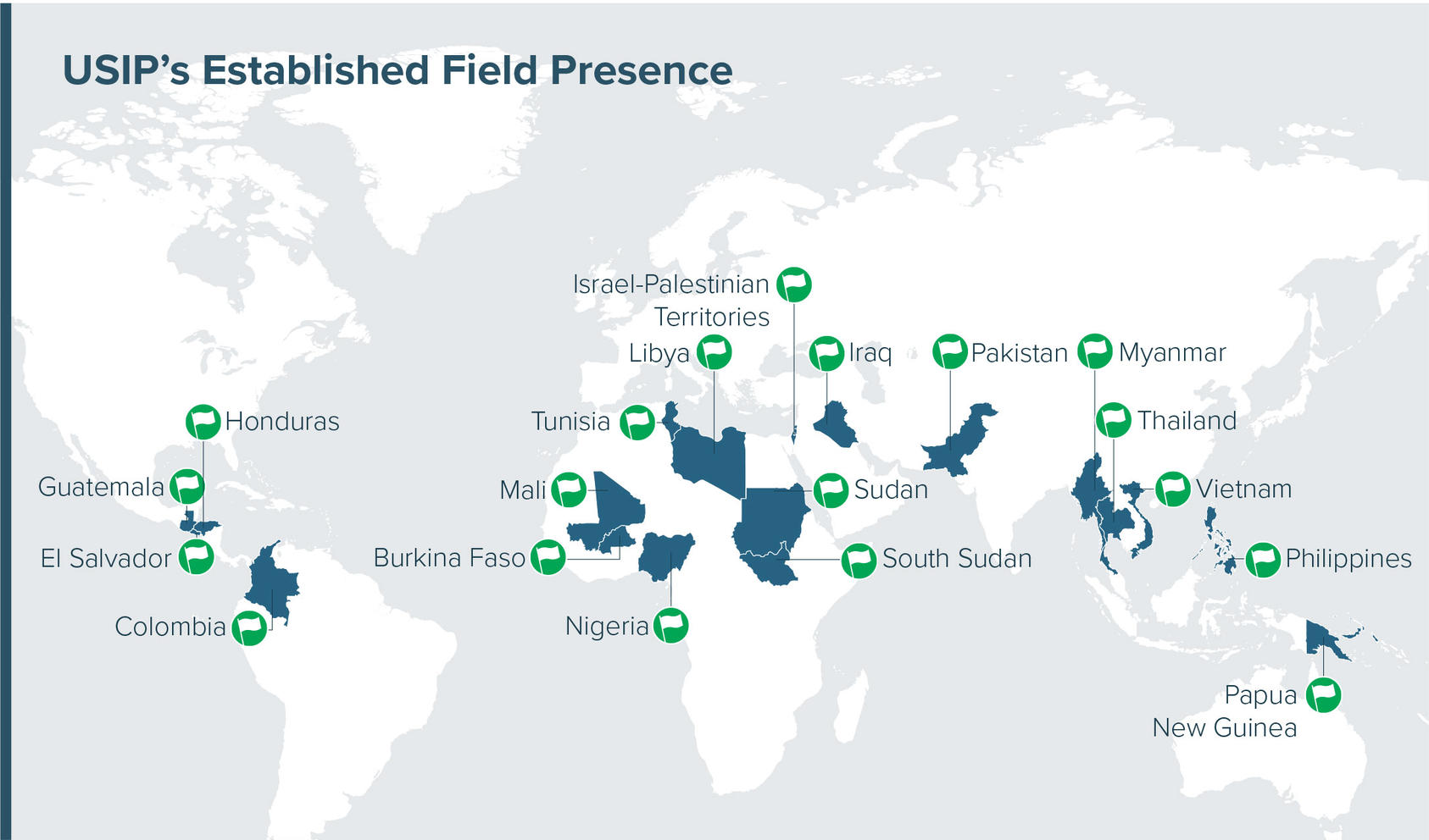 USIP’s Established Field Presence map
