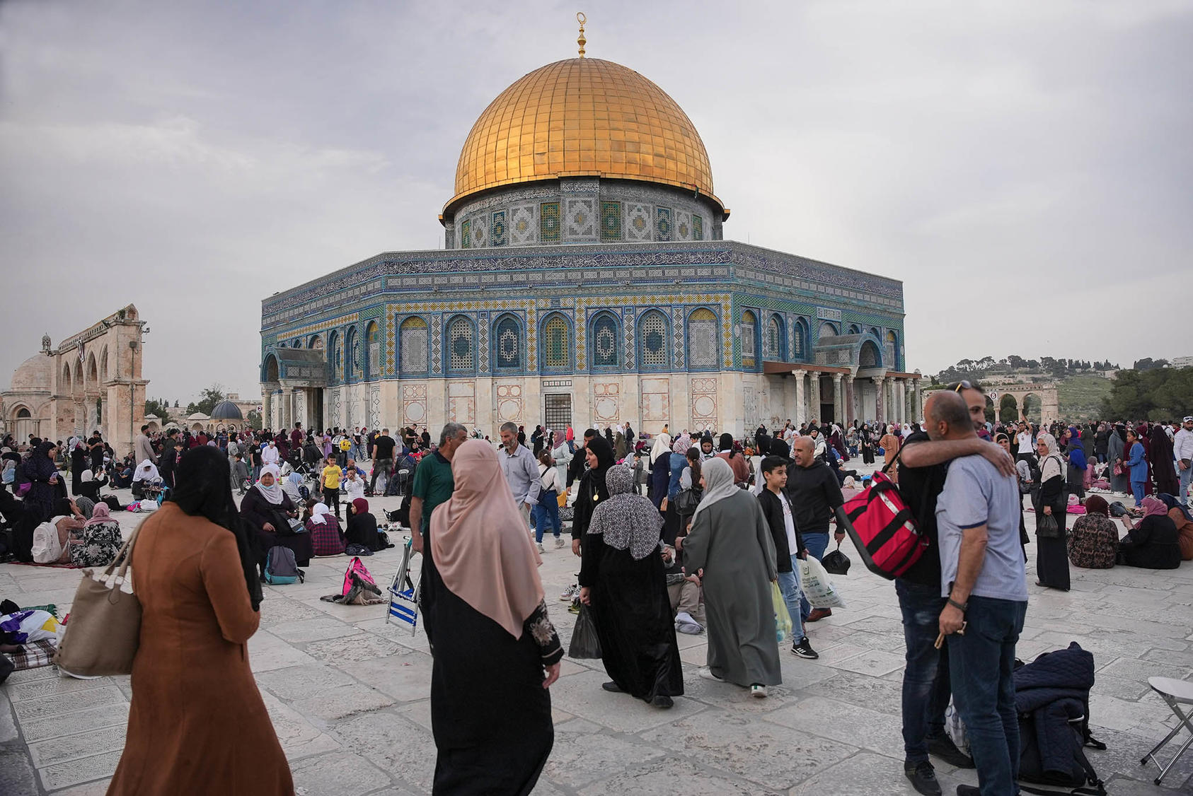 Al-Aqsa Mosque in Jerusalem, April 22, 2022. Amid converging religious holidays, Israeli-Palestinian tensions in Jerusalem led to attacks from Lebanon and Syria, resulting in the risk of regional conflagration. (Afif Amireh/The New York Times)