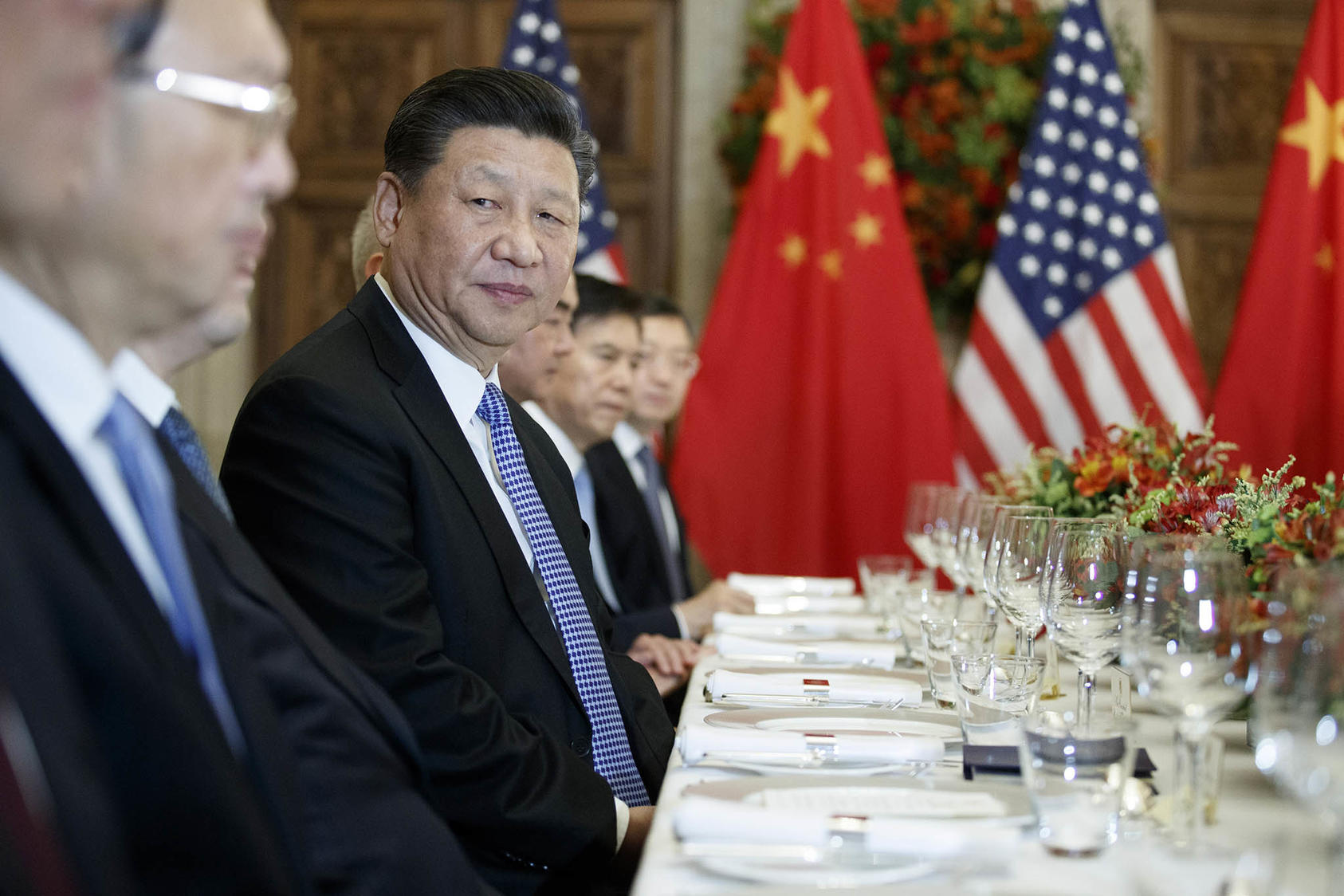 President Xi Jinping of China participates in a bilateral dinner meeting with President Donald Trump during the G-20 Summit in Buenos Aires, Argentina, Dec. 1, 2018. (Tom Brenner/The New York Times)