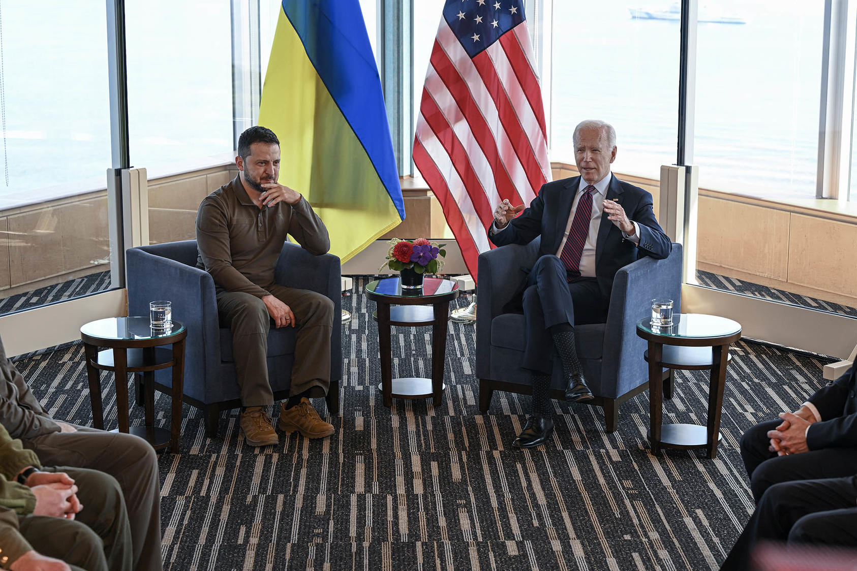 President Joe Biden participates in a bilateral meeting with Ukrainian President Volodymyr Zelenskyy at the G7 Summit, in Hiroshima, Japan, May 21, 2023. (Kenny Holston/The New York Times)
